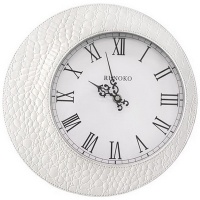 Кожаные часы белые Runoko Leather White Clock